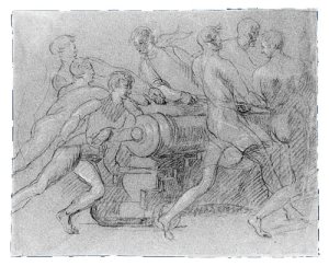 Sailors Maneuvering a Cannon, Possibly a Study for